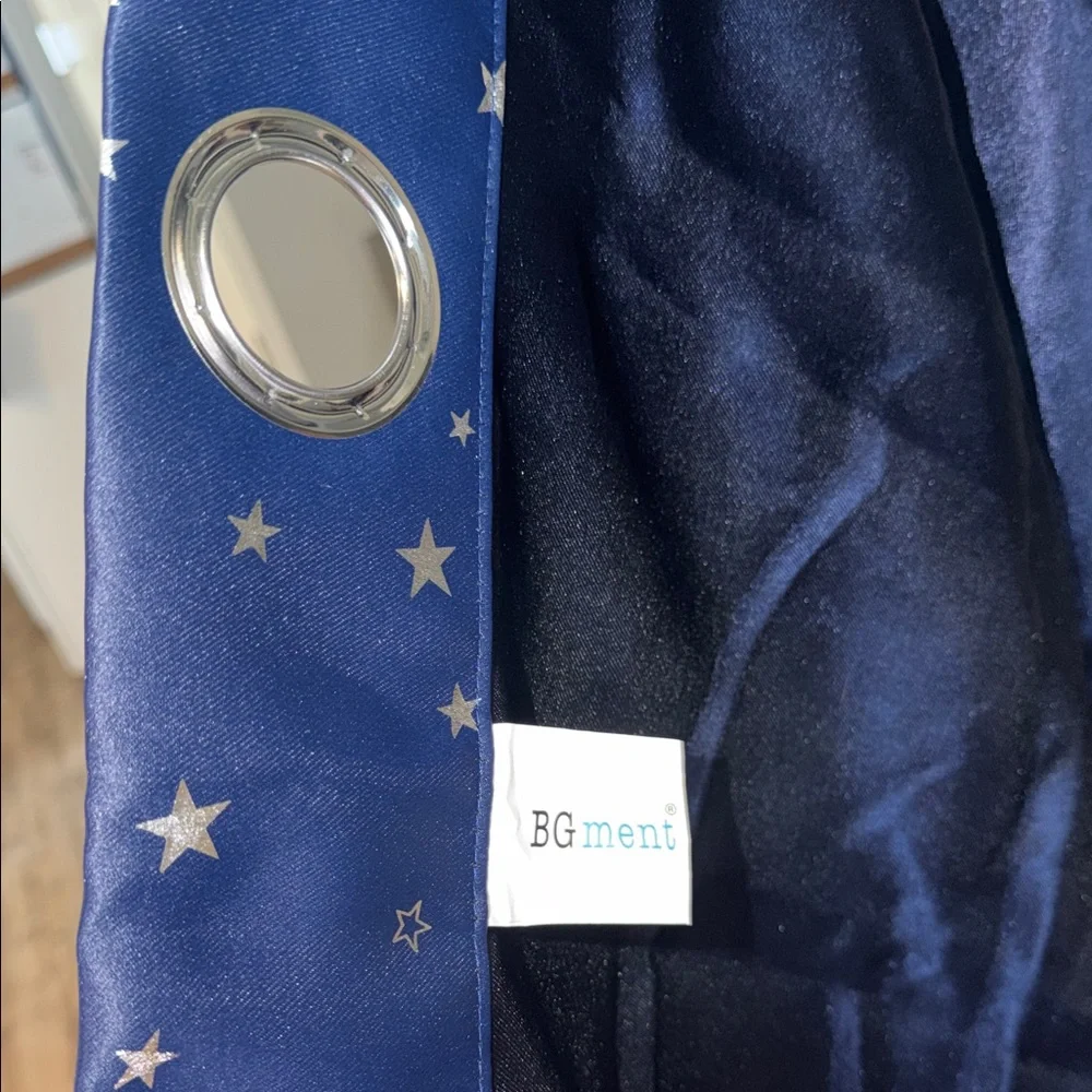Navy Star-Print curtains